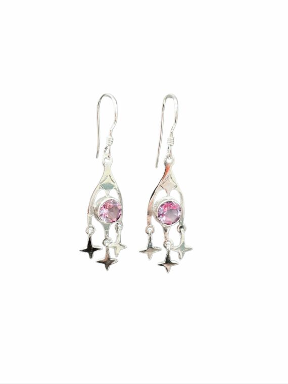 Amethyst with Stars Earrings 1 Amethyst with Stars Earrings