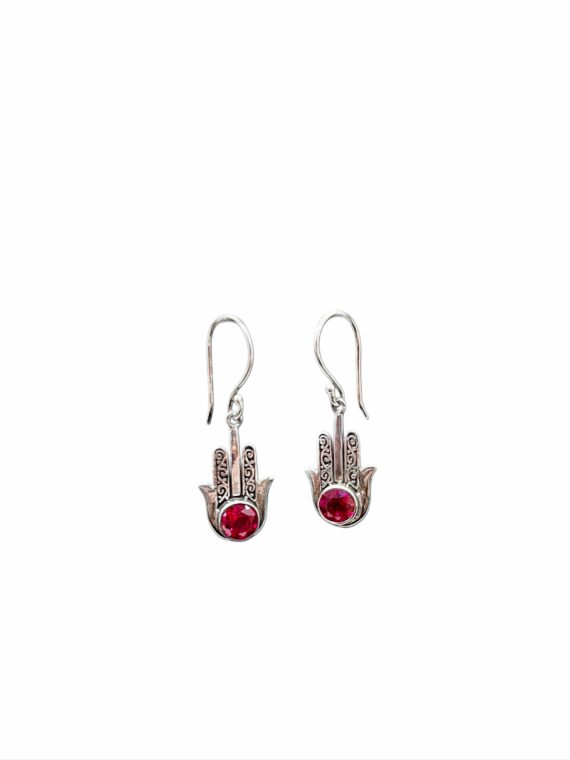 Ruby Hamsa Earrings 1 Ruby Hamsa Earrings