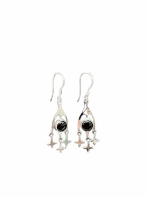 Black Onyx with Stars Earrings