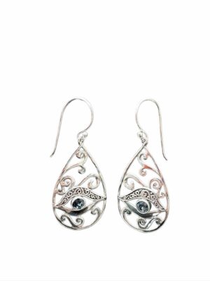 Eyes of Egypt with Blue Quartz Earrings