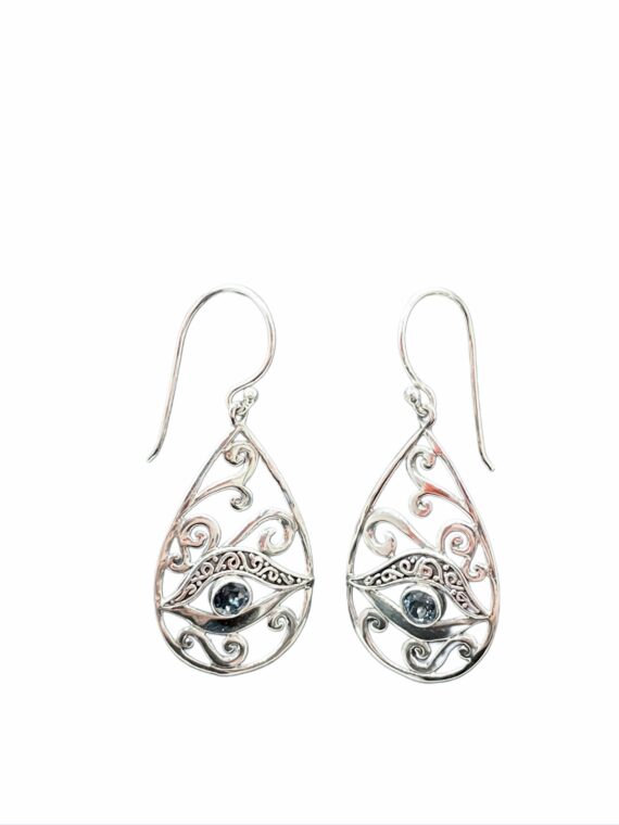 Eyes of Egypt with Blue Quartz Earrings 1 Eyes of Egypt with Blue Quartz Earrings