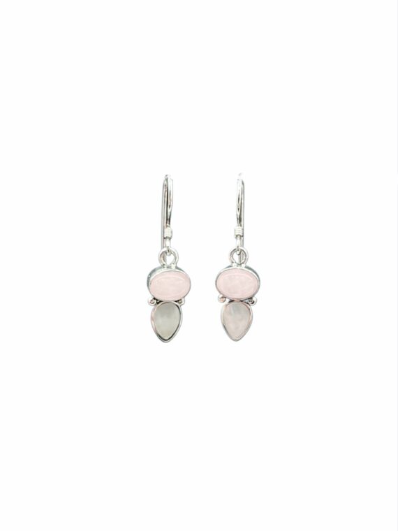 Rose Quartz and Mother of Pearl Earrings 1 Rose Quartz and Mother of Pearl Earrings