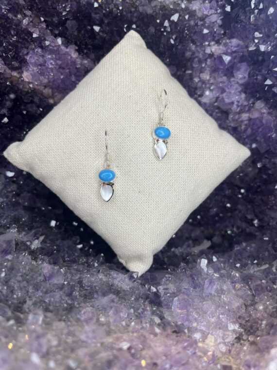 Turquoise and Mother of Pearl Earrings 3 Turquoise and Mother of Pearl Earrings