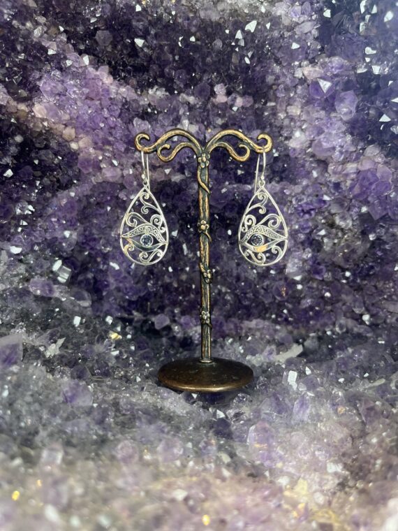 Eyes of Egypt with Blue Quartz Earrings 2 Eyes of Egypt with Blue Quartz Earrings