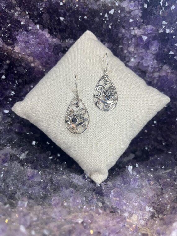 Eyes of Egypt with Blue Quartz Earrings 3 Eyes of Egypt with Blue Quartz Earrings