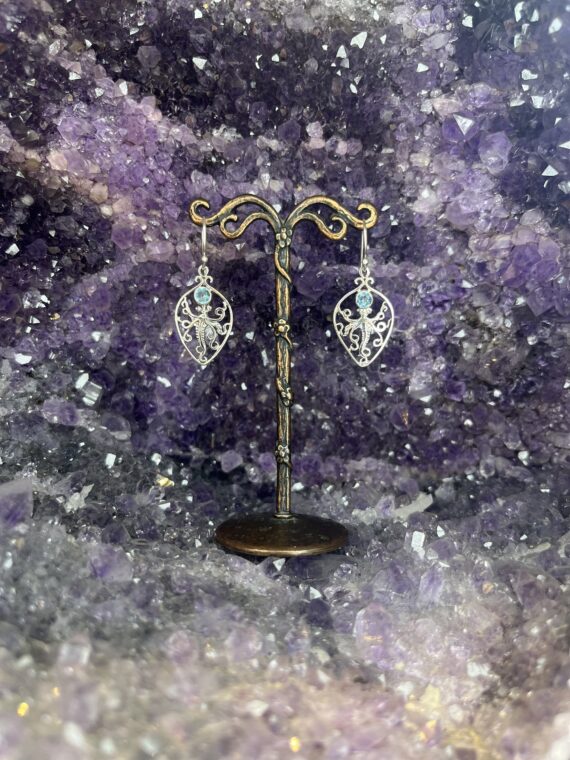 Blue Topaz Octopus Earrings 2 Blue Topaz Octopus Earrings