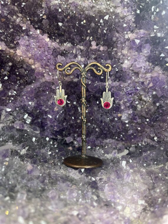 Ruby Hamsa Earrings 2 Ruby Hamsa Earrings