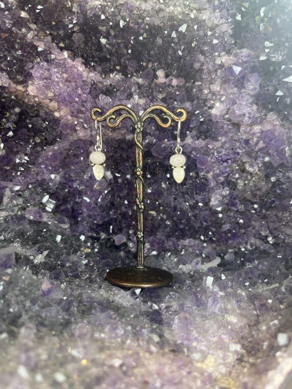 Rose Quartz and Mother of Pearl Earrings 2 Rose Quartz and Mother of Pearl Earrings