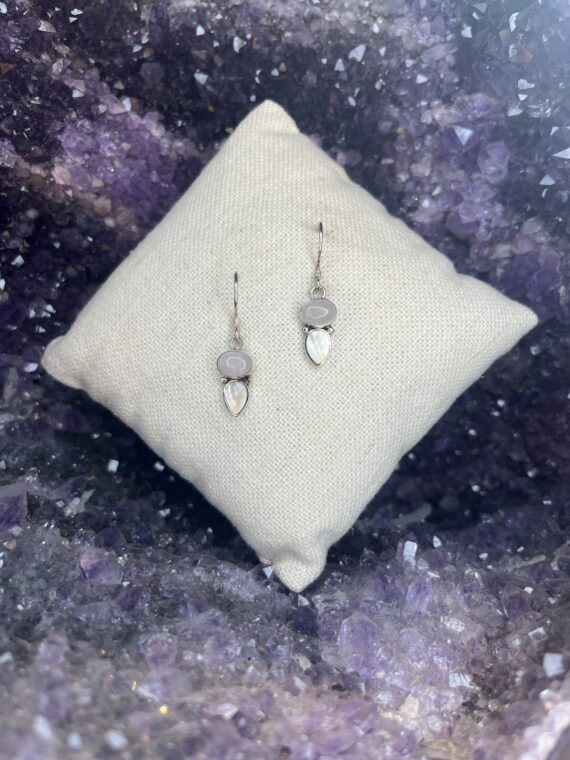 Rose Quartz and Mother of Pearl Earrings 3 Rose Quartz and Mother of Pearl Earrings