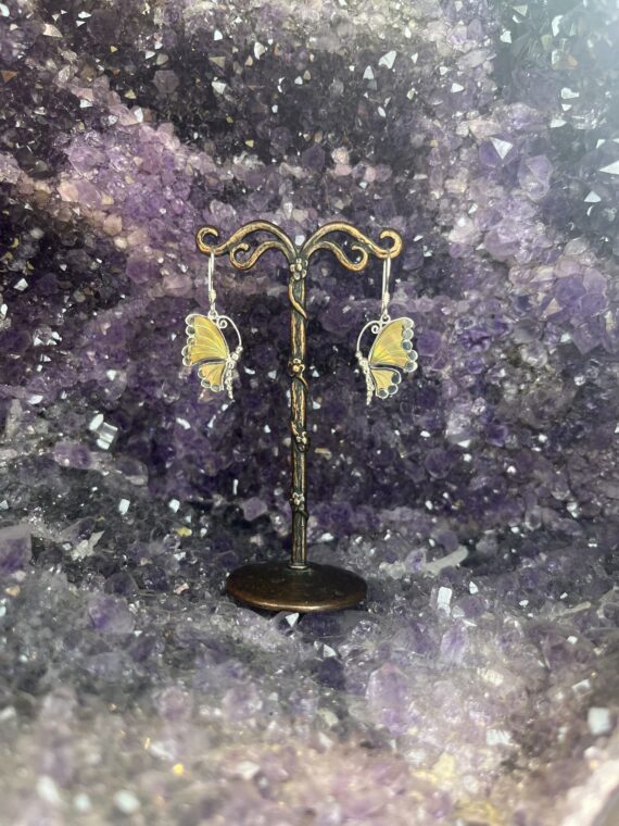 Tan Mother of Pearl Butterfly Earrings 2 Tan Mother of Pearl Butterfly Earrings